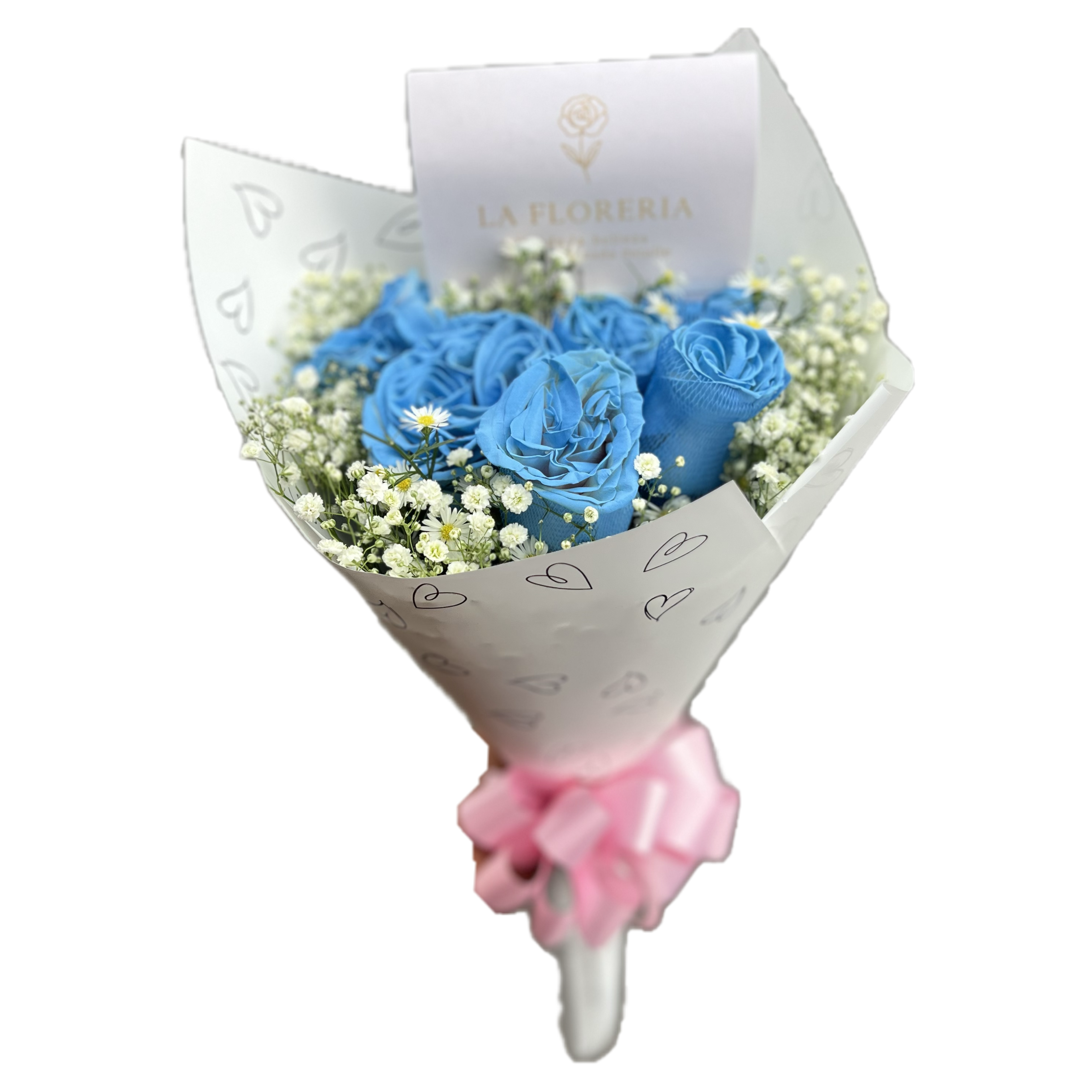 Bouquet de Rosas Azules con Gypsophila 💙